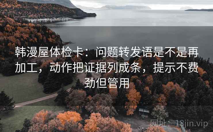 韩漫屋体检卡：问题转发语是不是再加工，动作把证据列成条，提示不费劲但管用