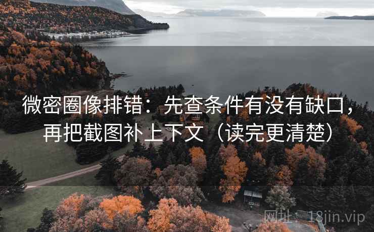 微密圈像排错:先查条件有没有缺口,再把截图补上下文(读完更清楚)